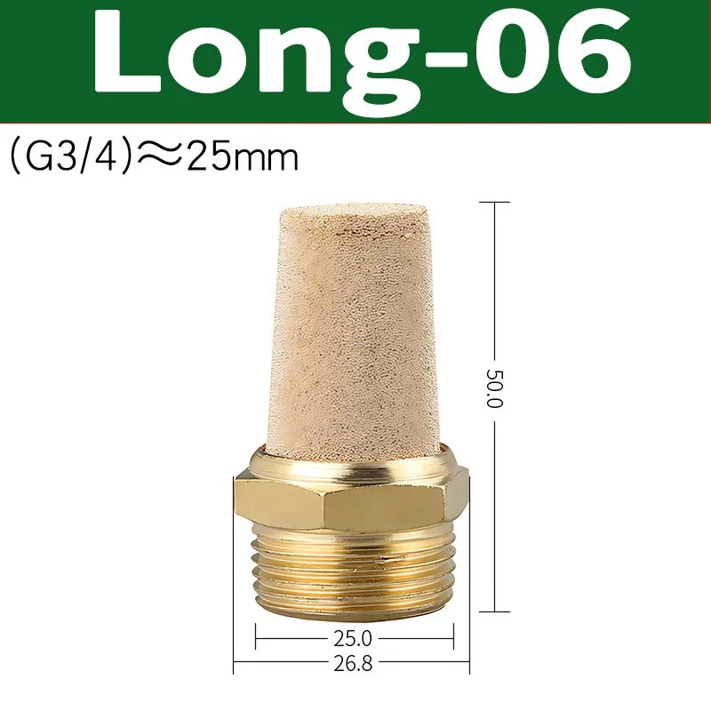 Air Fittings Brass Control Muffler Compressed Air Pneumatic Exhaust Muffler The Electromagnetic Valve Scarf Connector