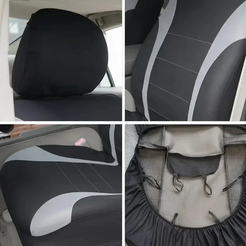Auto Parts Car Seat Cover Polyester Fabric 5 Piece Set Four Season Universal Airbag Safe Truck Van Front/Rear Cushion amagi