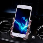 Car Phone Holder Women Diamond Crystal Car Air Vent Mount Clip Mobile Phone Holder Stand in Car Bracket Interior Amagi