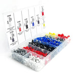 200-1900Pcs E0508/E7508/E1008 Crimp Terminals | Pre-Insulated Ring Connectors for Electrical Wiring & Industrial Use