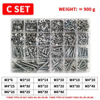M3-M6 Phillips Pan Head Self-Tapping Screw Assortment Kit with Nuts & Washers - Stainless Steel Fastener Set for DIY/Machinery