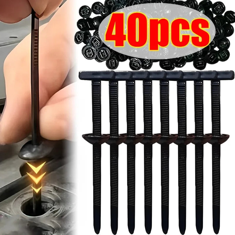 Universal Nylon Cable Tie Buckle Auto Fastener Screw Replacement Clip Car Fender Trunk Engine Guard Panel Wire Management Secure