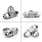 Pneumatic Push-In Fitting Set, Copper Nickel Plated Air Hose Connectors for 4mm–16mm Tube (KPU KPV KPE KPZA KPM)