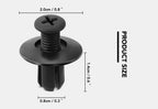 Universal Car 8mm Hole Plastic Rivets 1000/50 Fastener Push Clip Black Bumper Door Trim Panel Retainer Fastener Clip Accessories