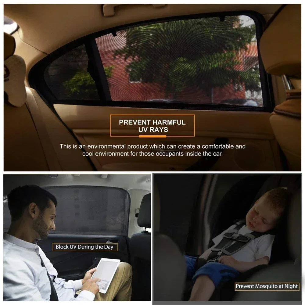 4pcs/set Universal Fit Car Window Sun Shades Premium Breathable Mesh Screen for Optimal Sun Protection and Privacy Covers amagi