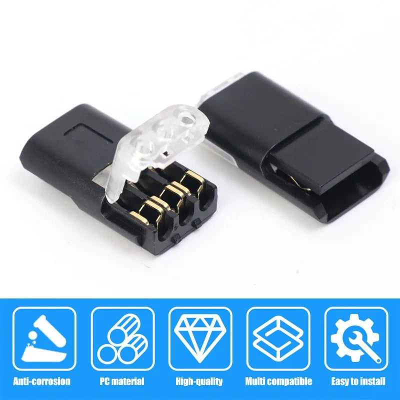 10/1pcs New Electrical Connector 3-Wire Interchangeable Quick Wire Connector Automotive Wire Cable Ribbon Terminal Connector