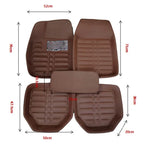 Universal PU Leather Car Floor Mats - 5-Piece Full Set Anti-Slip Vehicle Foot Rugs All-Weather Protection Fits Duster Tool Amagi