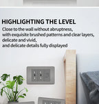 Stainless Steel Wall Socket 118x75mm Italian-Style with USB-C & Schuko Chilean Plug - Brushed Finish for Home/Office