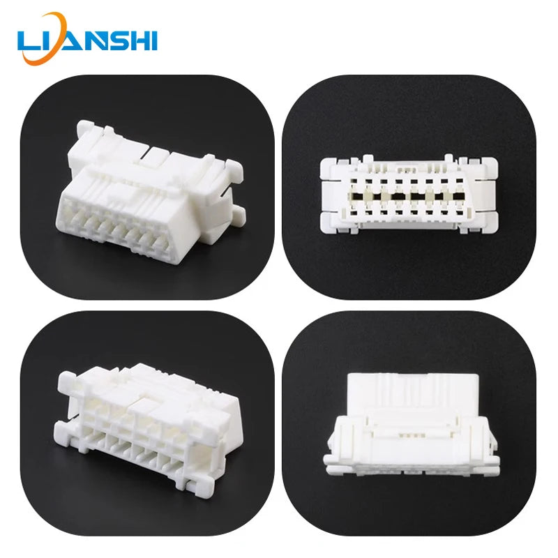 Applicable to automotive diagnostic seat OBD interface plug 16 holes connecting plug rubber shell sheath with terminal 179631-1