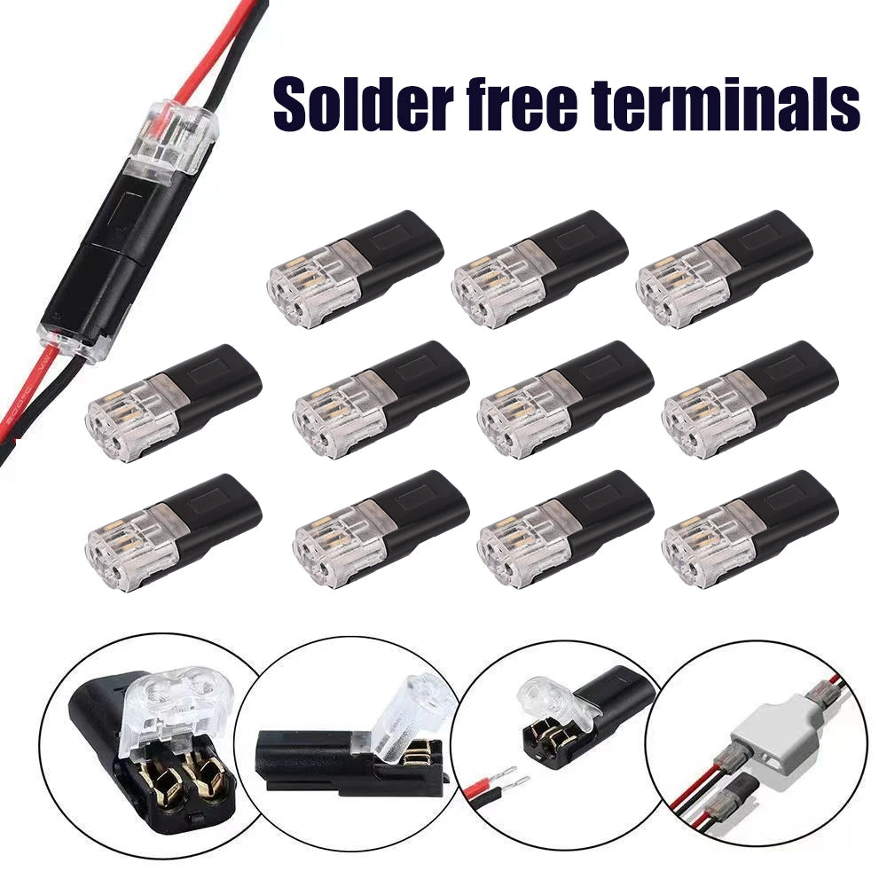 2 Pin Way Plug Wire Cable Snap Connectors Waterproof Electric Wire Double-Wire Plug-In Connector Locking Buckles Cable Clamps
