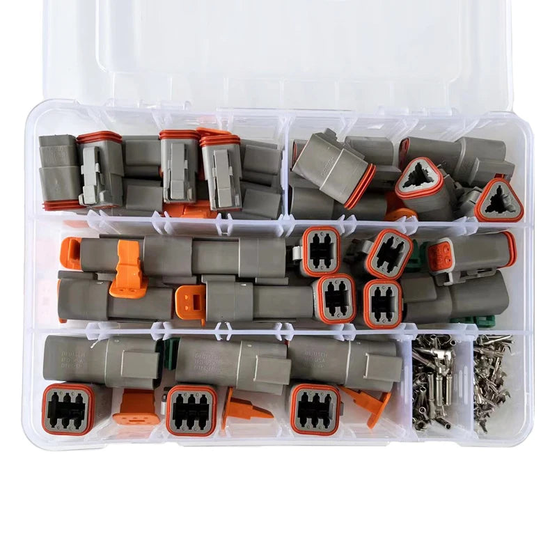 DT Series Deutsch Waterproof Connector Kit Repair Tool Portable Box Suit DT06-2/3/4/6/8/12S DT04-2/3/4/6/8/12P Terminal & Pliers