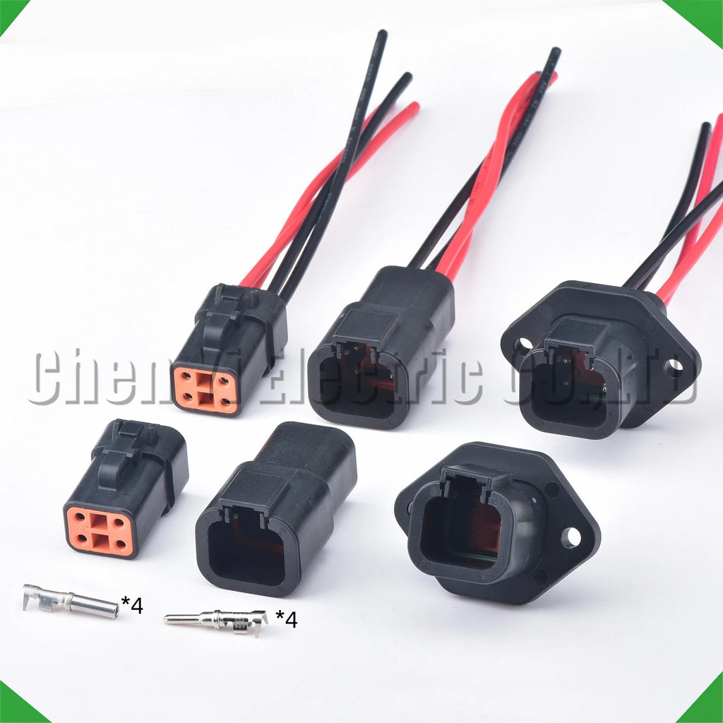 4-pin wire harness harness automotive waterproof connector harness black dtp06-4s dtp04-4p