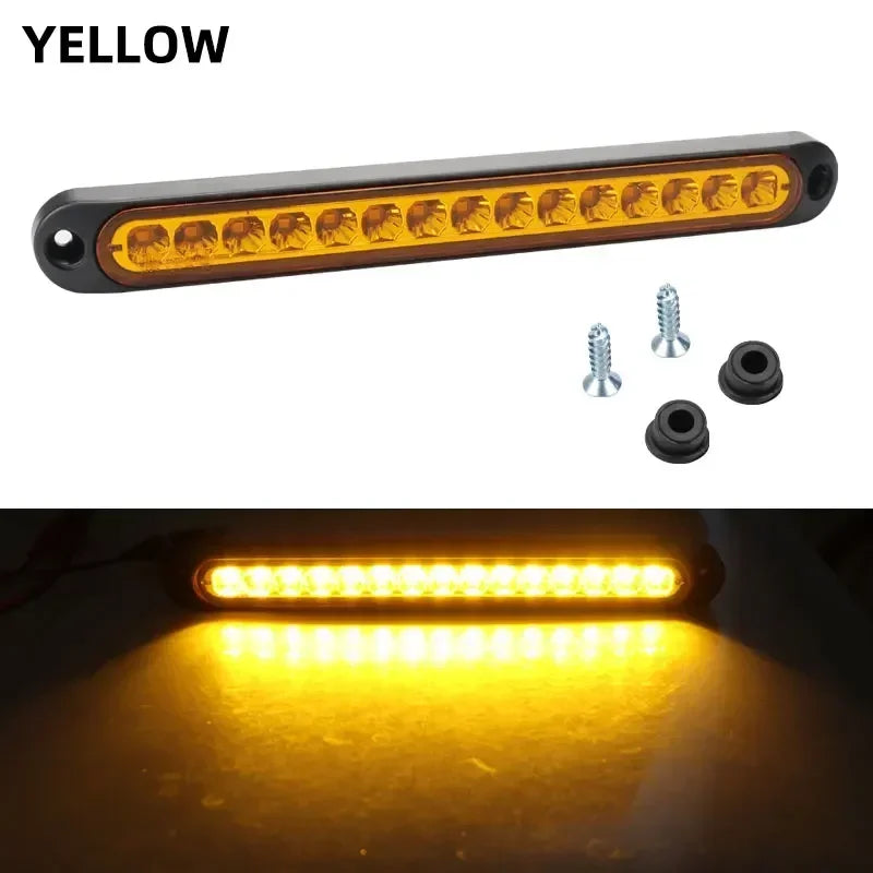Universal 15 LED Trailer Light Bar 12-24V Brake Light with Sequential Flow Signal Turn Signal Lights for Truck Pickup Boat Amagi