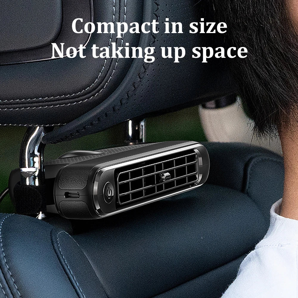 Car Seat Cooling Fan Electric Auto Backseat Car Fan Three Adjustable Wind Speeds Cooling Tool For Mini Cars RVs Sedans