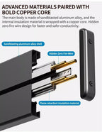 40cm 50cm Track Socket Wall Power Rail Movable Sockets High End Home Appliance Power 8000W EU US UK Standard USB Type c Ports