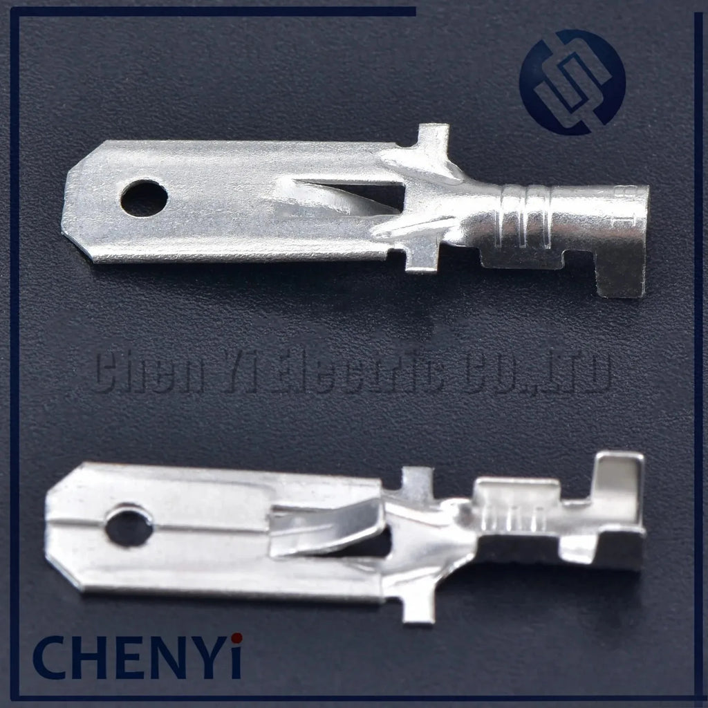 50 pcs 6.3mm Automotive Crimp Terminal Male Spade Connector Brass Pins Auto Splice Wire Terminals DJ611-6.3A G194