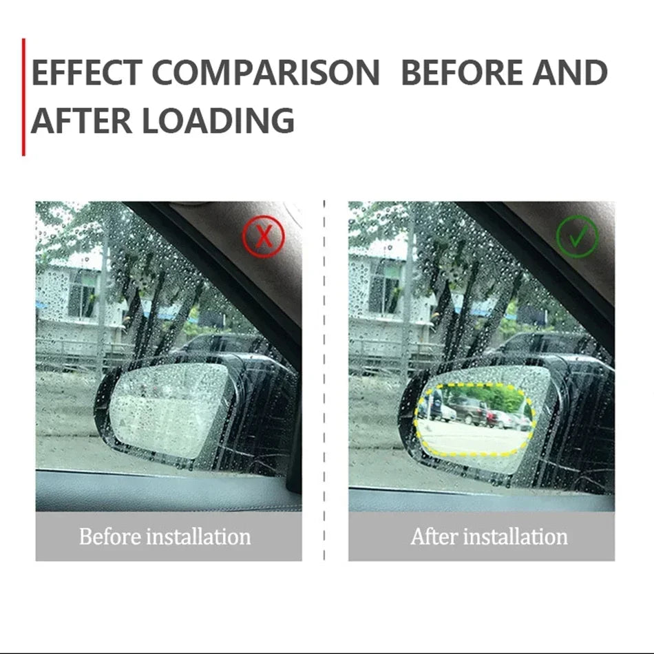 2PCS Car Rearview Mirror Cover Anti-Fog Anti-glare Rainproof Film Clear Sight Safe Driving Auto Protection Car Glass Amagi