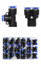 50 PCs/BOx Boxed Pneumatic Fittings PU-10/PE-10/PZA-10/PY-10/PV-10 Quick Release Connectors Kit For 4mm Plastic Hose Couplings