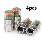 4/2pcs Car Tire Pressure Guage Valve Cap Sensor Indicator Alert Monitoring Tool Motorcycle Tyre Cap Indicator Air Pressure Gauge