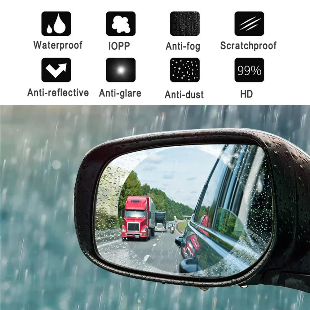 Car Rearview Mirror Film Side Window Rainproof Clear Film 2/1Pcs Anti Fog Window Mirror Protective Film Sticker Car Accessories
