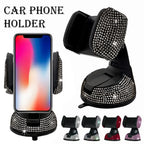 Diamond Cell Phone Holder for Car Phone Mount Pink Flexible Table Stand Mount Bling Accessories Interior Woman Worldmum Amagi