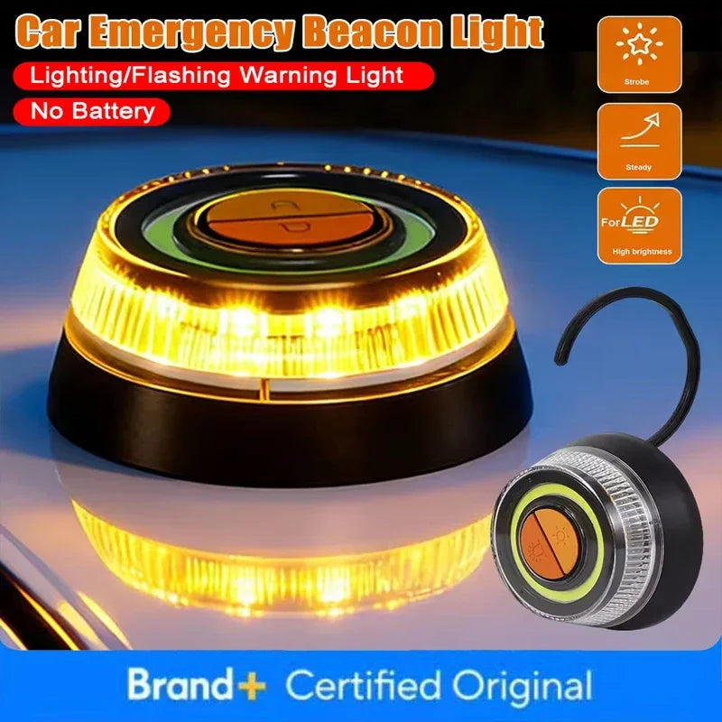 Car Emergency Beacon Light Strobe Safety Warning Light with 2 Light Modes for Vehicles Motorcycles Lighting Signal Lamp Amagi