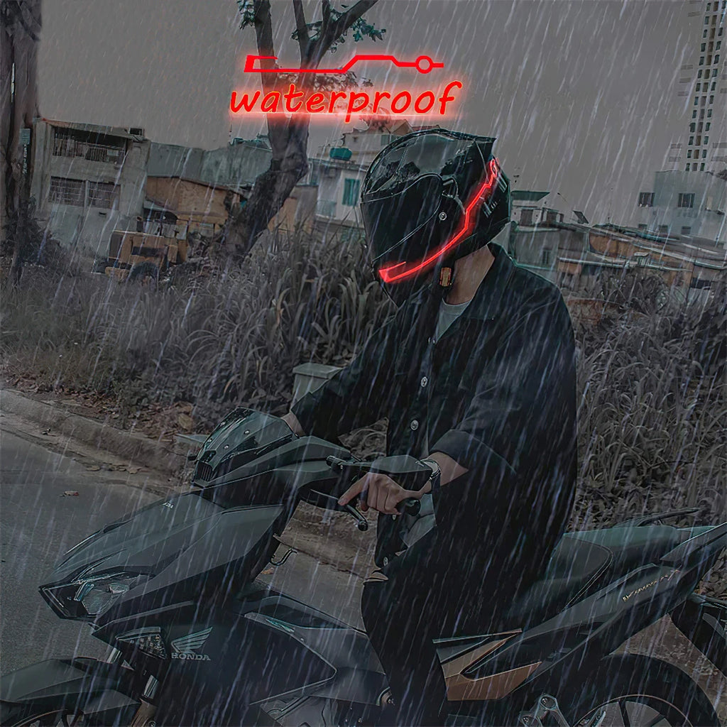4 Flashing Motorcycle Bike Helmet LED Cold Light Strip EL Sticker Waterproof Warning Lights Motorcycle Night Riding Accessories