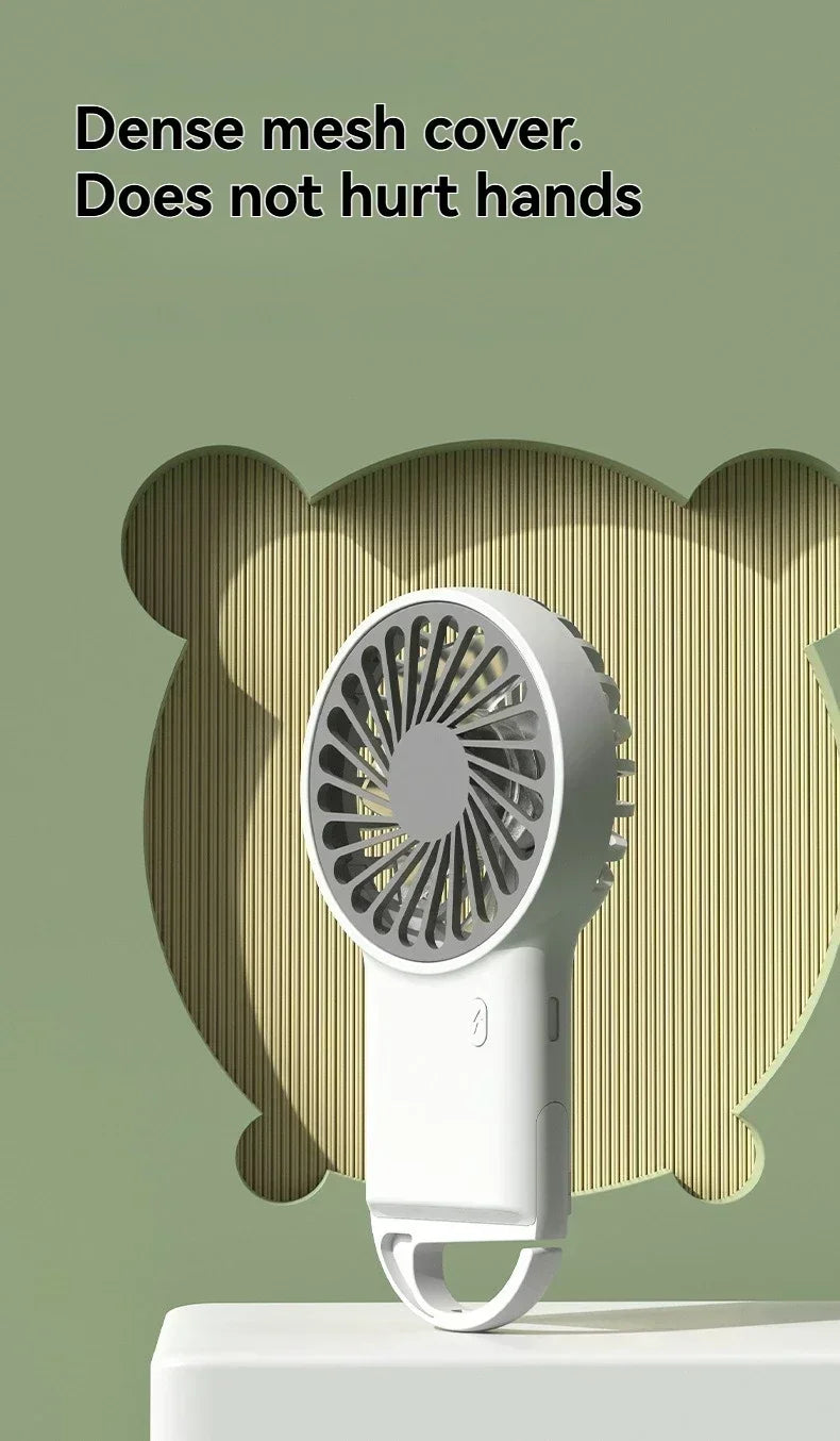 Creative Mini Handheld Small Fan USB Charging Portable 3 Speed High Wind Desktop Office Travel Pocket Fan Hangable Buckle Amagi