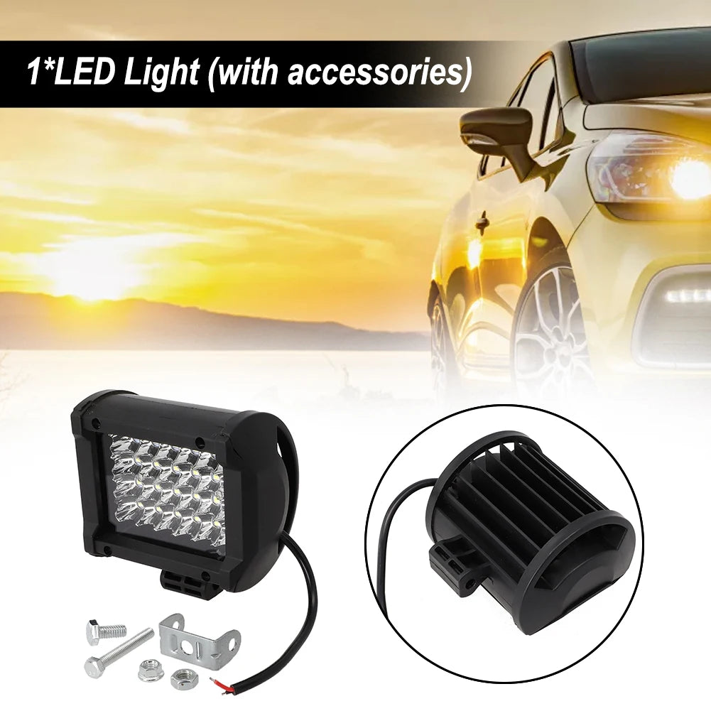 1Pcs LED Light With Accessories 4inch 72W LED Work Light Bar Sport Combo Lamp White For Offroad Driving Truck Tractor Boat Truck