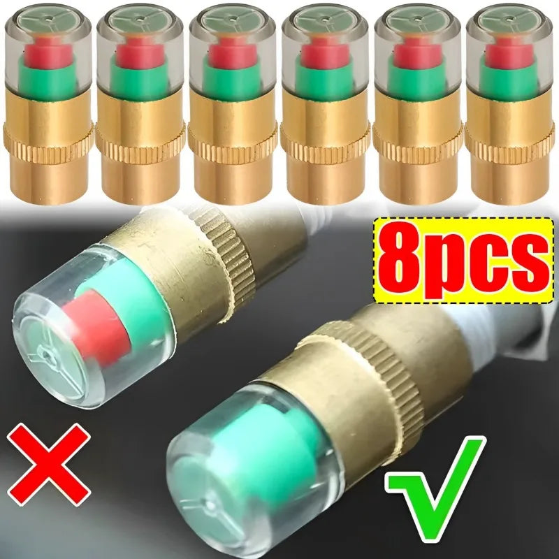 Car Tire Pressure Monitor Sensors Tire Air Alert Cap Cars Trucks Air Pressure Gauge Alert Monitoring Tire Valve Accessories