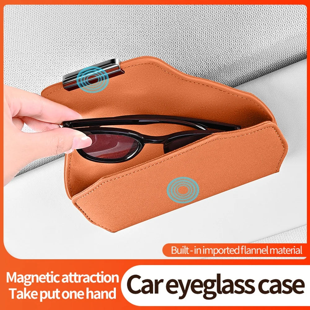 1PC Car Eyewear Organizer Car Glasses Case Suede Material Sun Visor Holder Car Sunglasses Holder Case Glasses Box