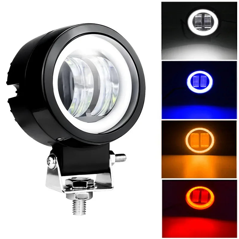 Motorcycle LED Angel Eye Work Light Bar Spot Lamp Offroad Car Boat Truck SUV Pickup 12V 24V Driving Fog Lamp Headlight Amagi