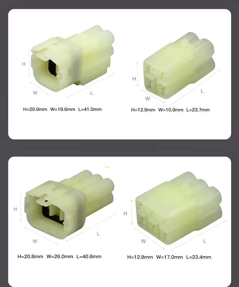 1 Set 2 3 4 6 Pin 2.2mm Auto Reversing Radar Electrical Cable Connectors Waterproof Female Male Wire Harness Plug 6187-2801