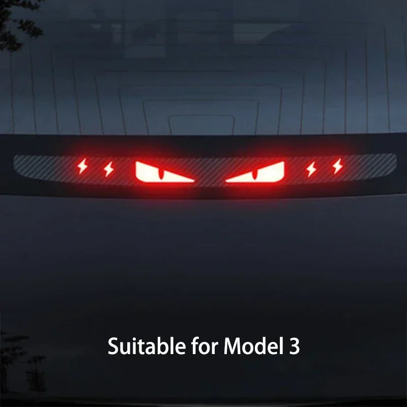 For Tesla Model 3 Highland Car High Mounted Taillight Brake Lamp Car Brake Projection Board PVC Tail Light Emblem Stickers Amagi