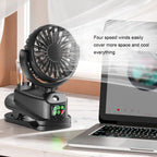 Motorcycle  Clip-on Fan with Spray Mist Handheld Fan Hydration, Multifunctional Neck Hanging Spray Fan Students' Dormitory Amagi