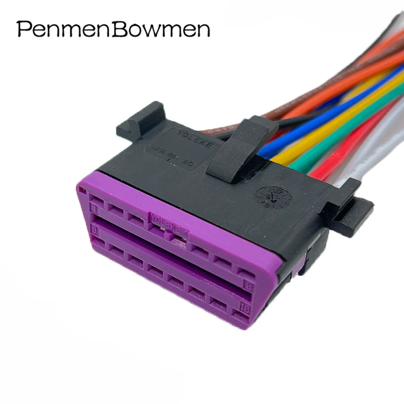 1 Set 16 Pin Auto OBD Diagnostic Housing Electrical Cable Connectors Female Wire Harness Plug For 3A0972695A